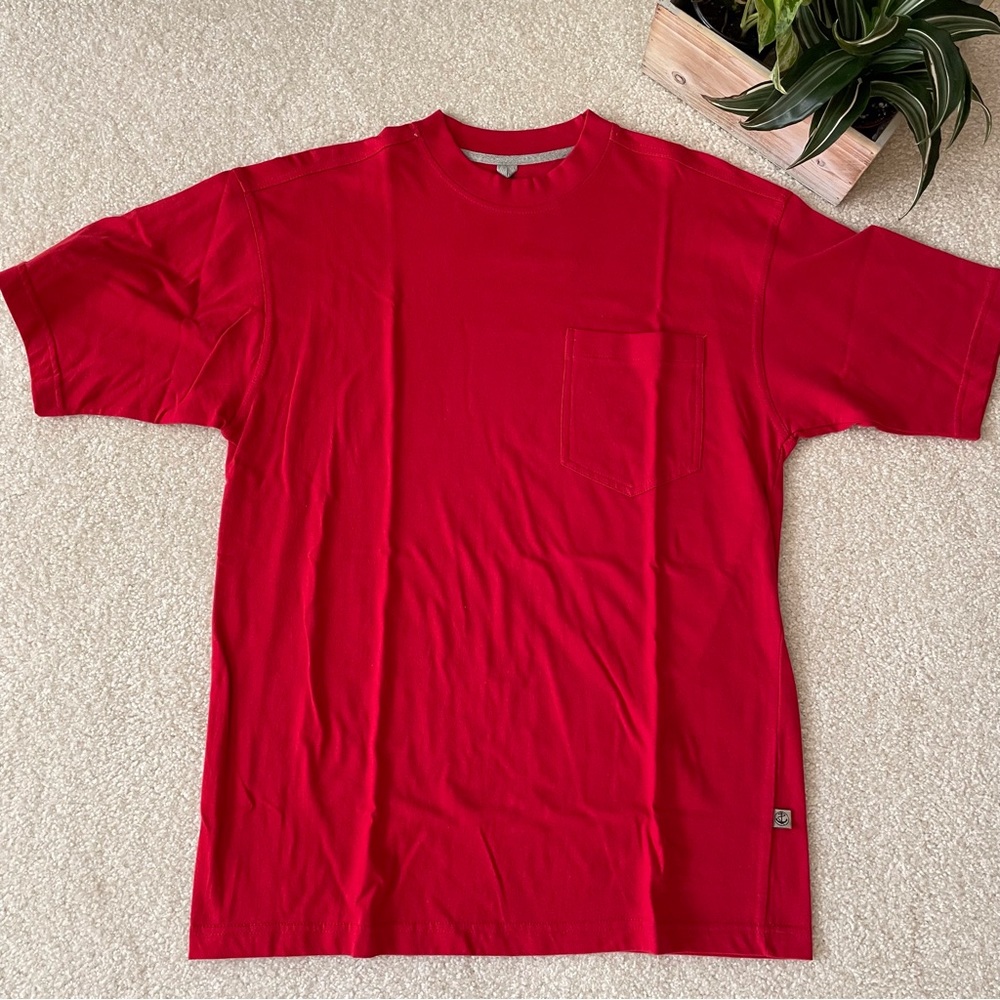 Vintage Keeler Bay T-shirt Men’s M Red Crew Neck Pocket